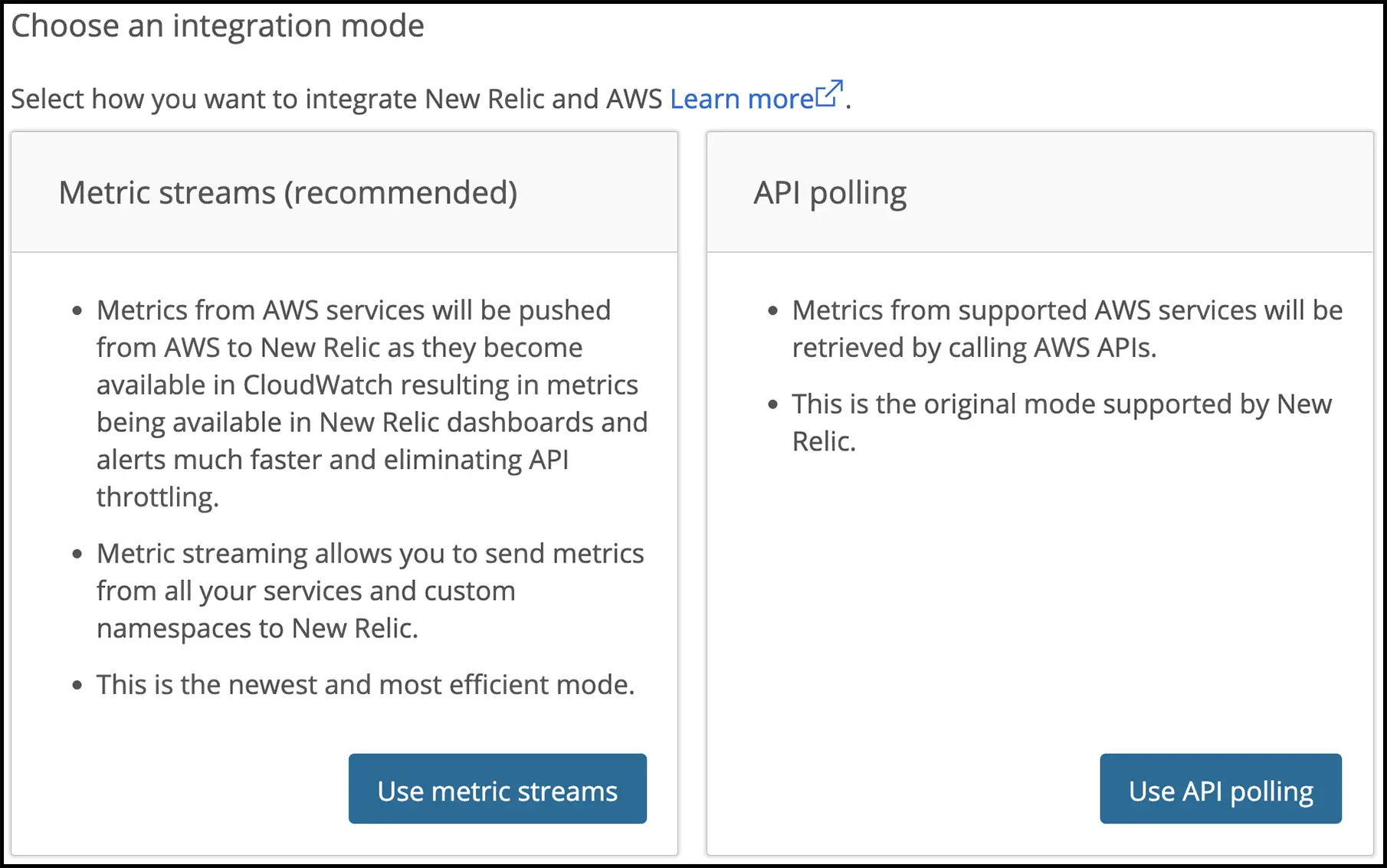 The two integration modes