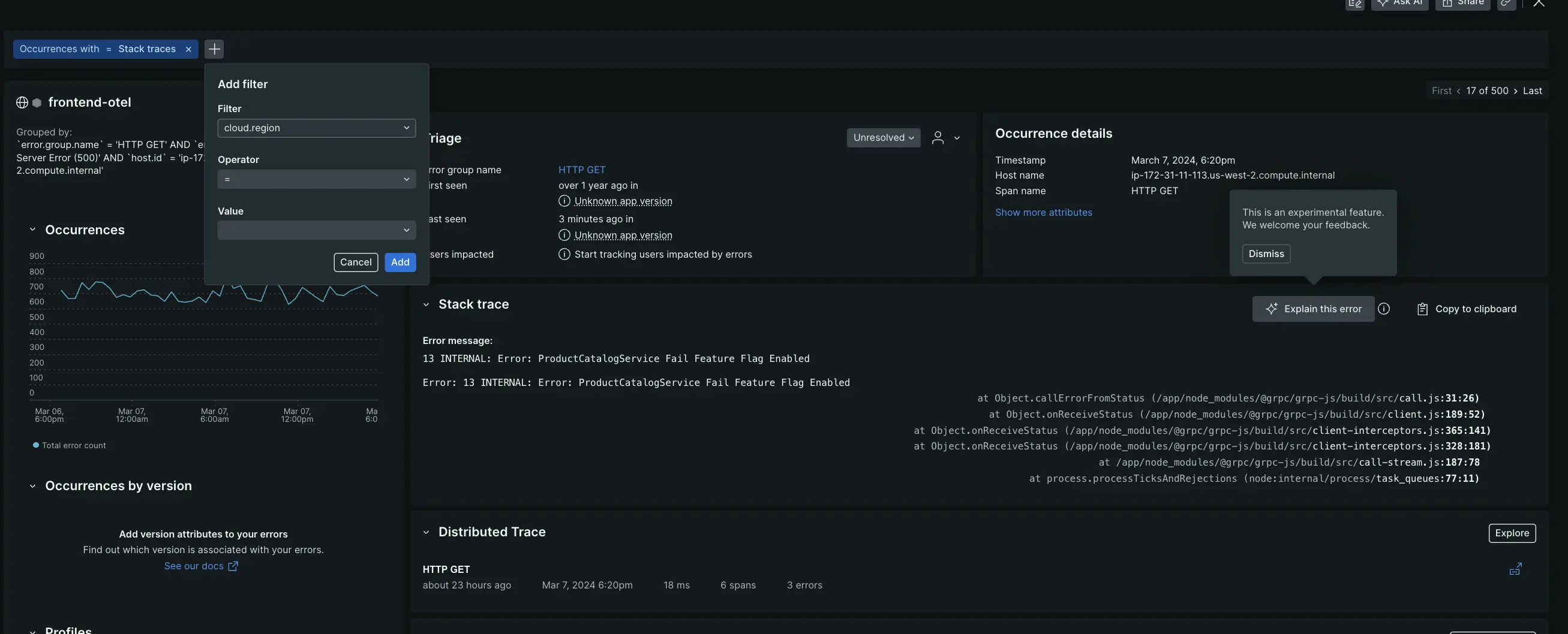 Group Errors triage 