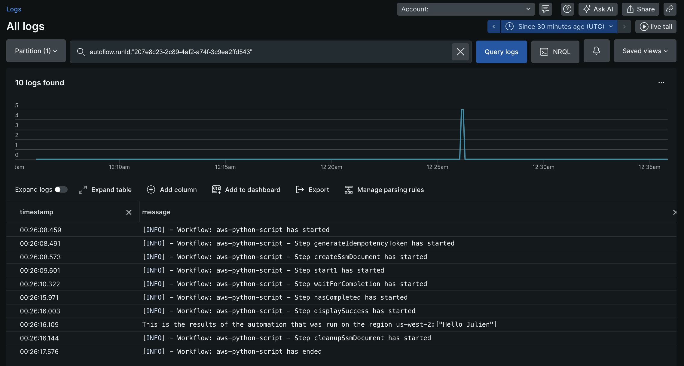 Image of a python script execution output Image of a python script execution output