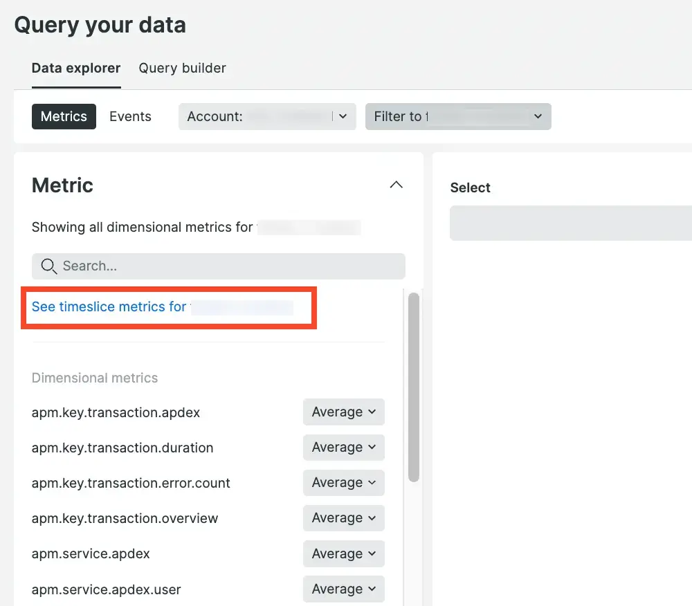 See timeslice metrics for `your entity`